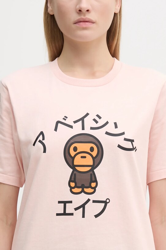 A Bathing Ape t-shirt bawełniany Baby Milo Katakana College beżowy 2K80210109