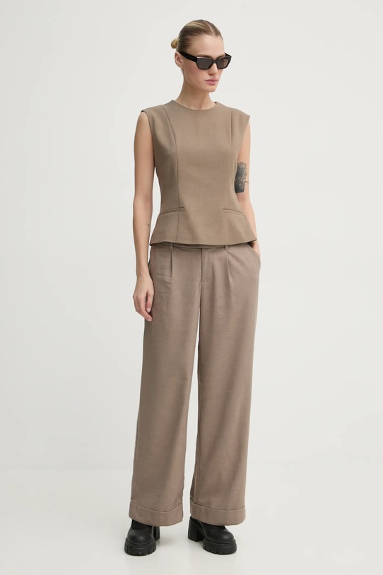 Abercrombie & Fitch bluzka KI140.4498.411 brązowy AW24