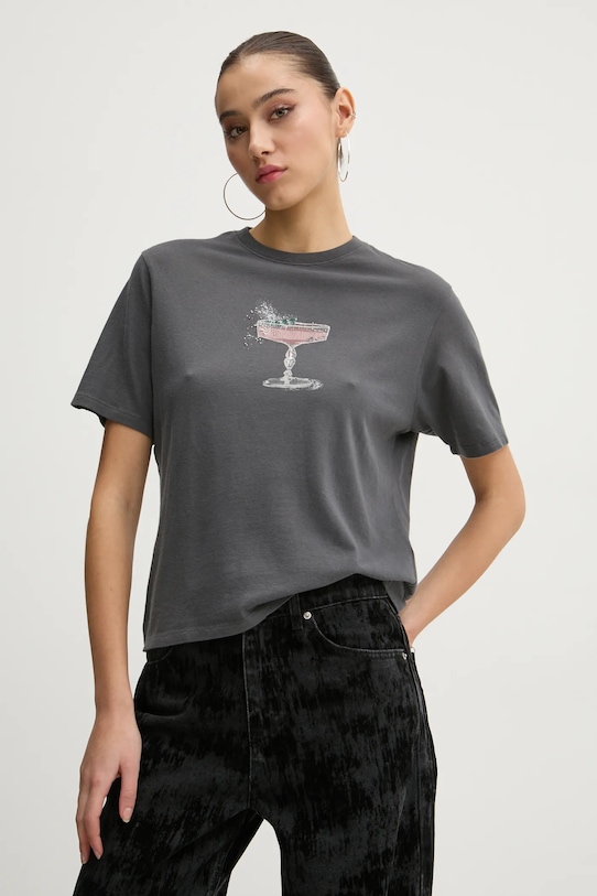 Abercrombie & Fitch tricou din bumbac imprimeu gri KI157.4332.954