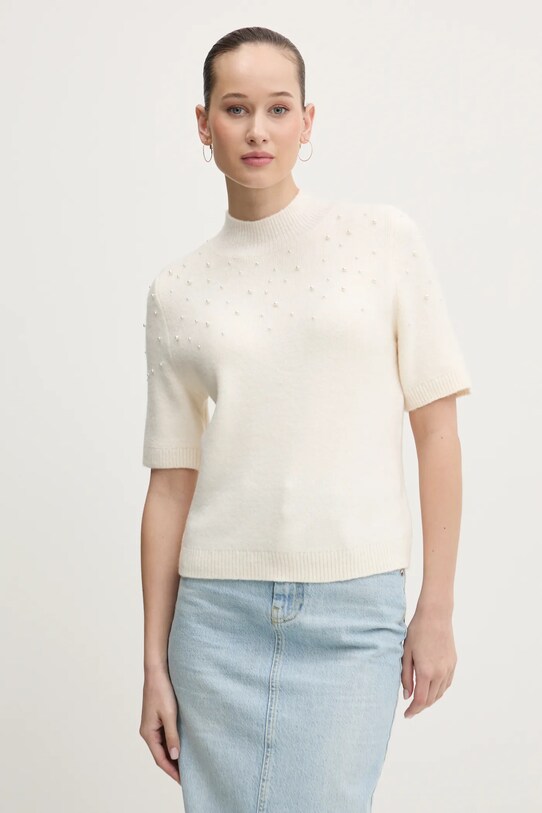 Abercrombie & Fitch sweter z domieszką wełny półgolf beżowy KI150.4339.178