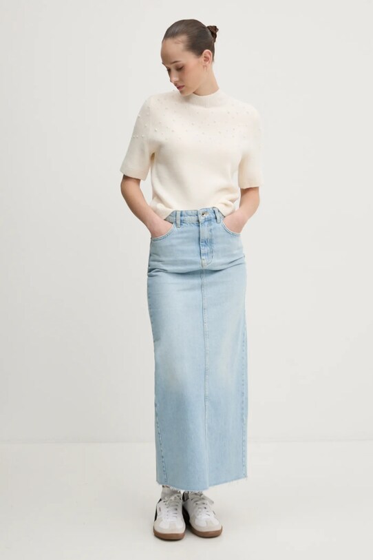 Abercrombie & Fitch sweter z domieszką wełny KI150.4339.178 beżowy AW24