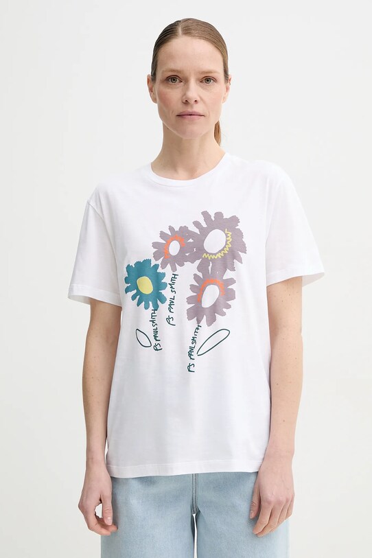 PS Paul Smith t-shirt bawełniany nadruk biały W2R.232V.PP4953