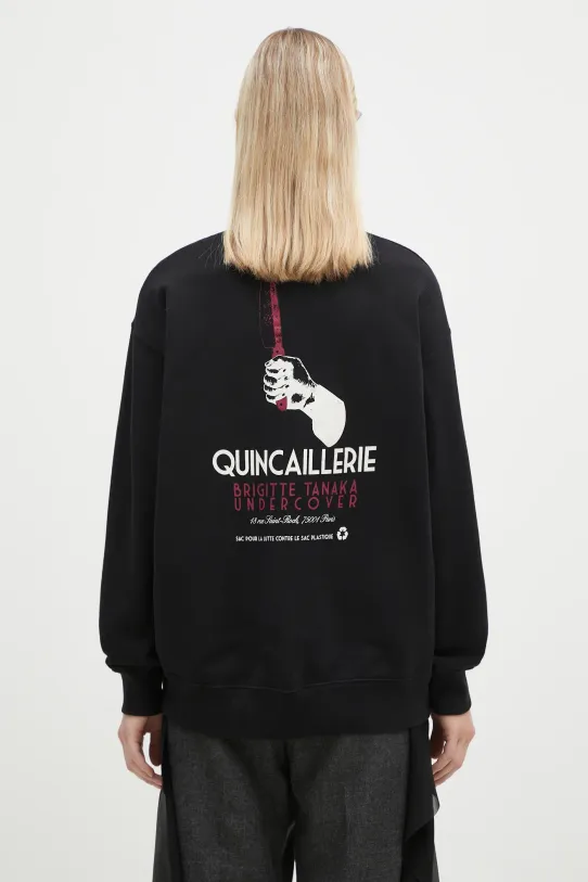 Bavlnená mikina Undercover C/S potlač čierna UC2D1894.3