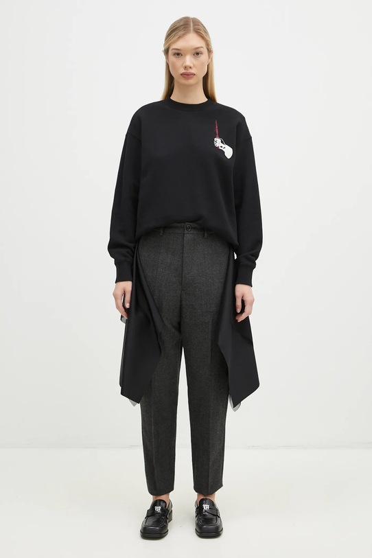 Bavlnená mikina Undercover C/S UC2D1894.3 čierna