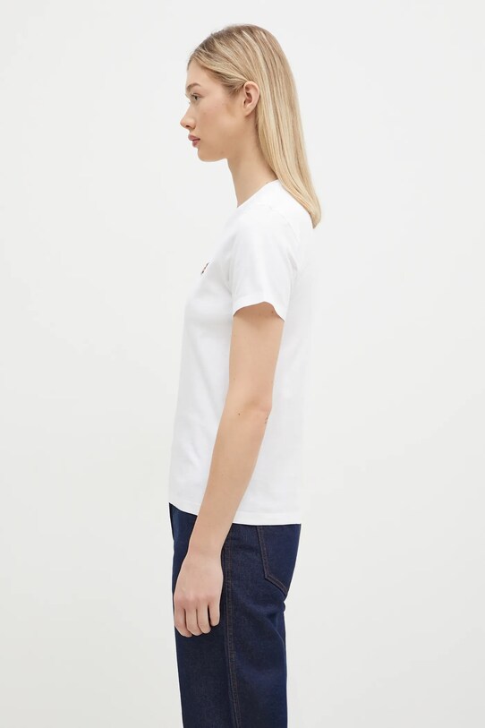 Maison Kitsuné t-shirt bawełniany Fox Head Patch LW00105KJ0008 biały AW24