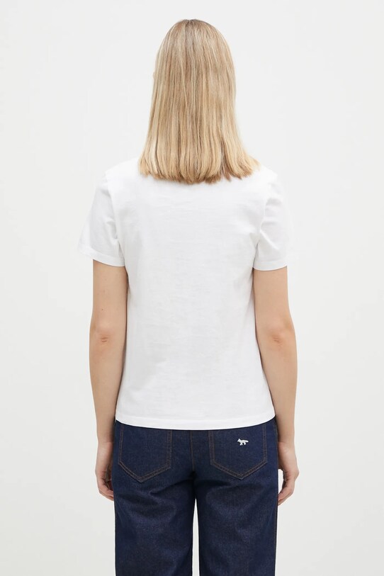 Odzież Maison Kitsuné t-shirt bawełniany Fox Head Patch LW00105KJ0008 biały