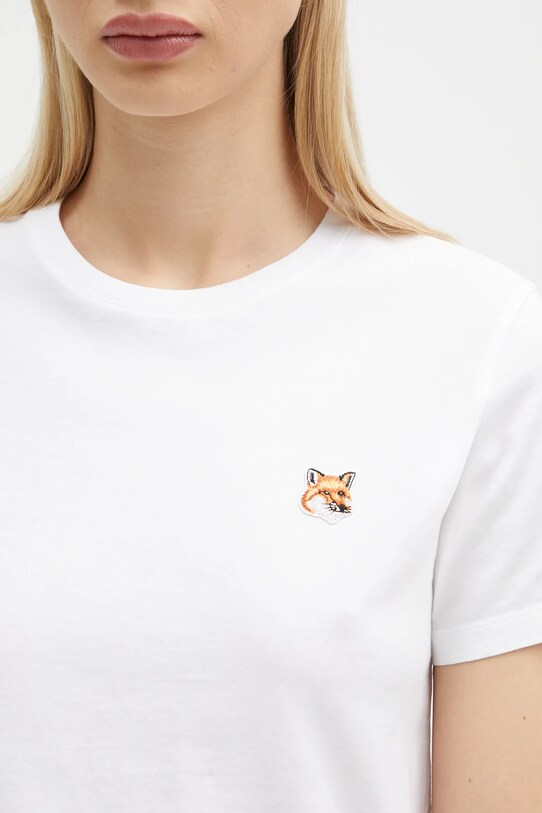 Maison Kitsuné cotton t-shirt Fox Head Patch white LW00105KJ0008