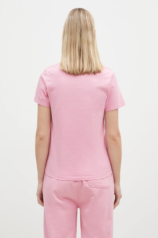 Ρούχα Βαμβακερό μπλουζάκι Maison Kitsuné Fox Head Patch LW00105KJ0008 ροζ