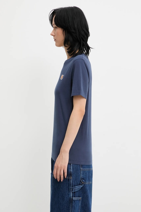 Bavlněné tričko Maison Kitsuné Fox Head Patch LW00105KJ0008 námořnická modř SS25