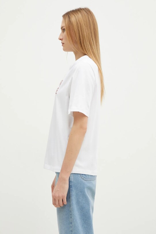 Maison Kitsuné t-shirt bawełniany Woodland Alphabet NW00114KJ0119 biały AW24