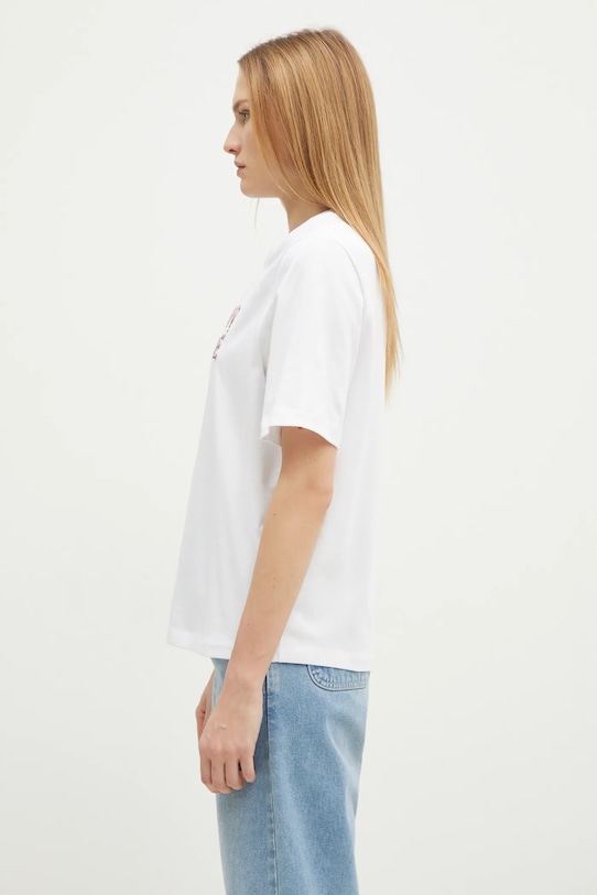 Бавовняна футболка Maison Kitsuné Woodland Alphabet NW00114KJ0119 білий AW24