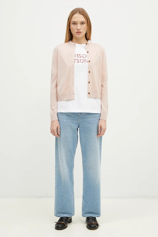 Maison Kitsuné t-shirt bawełniany Woodland Alphabet NW00114KJ0119 biały