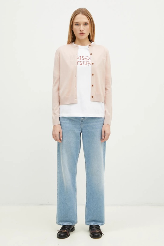 Бавовняна футболка Maison Kitsuné Woodland Alphabet NW00114KJ0119 білий