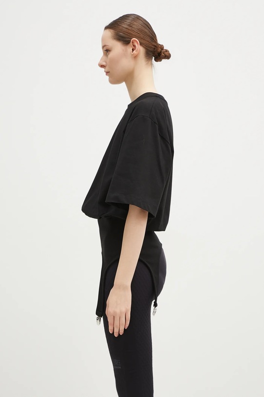 Fiorucci tricou din bumbac Suspender Belt W01FMTSH263CJ01BK01 negru AW24