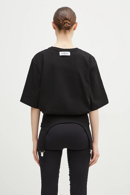 Îmbrăcăminte Fiorucci tricou din bumbac Suspender Belt W01FMTSH263CJ01BK01 negru