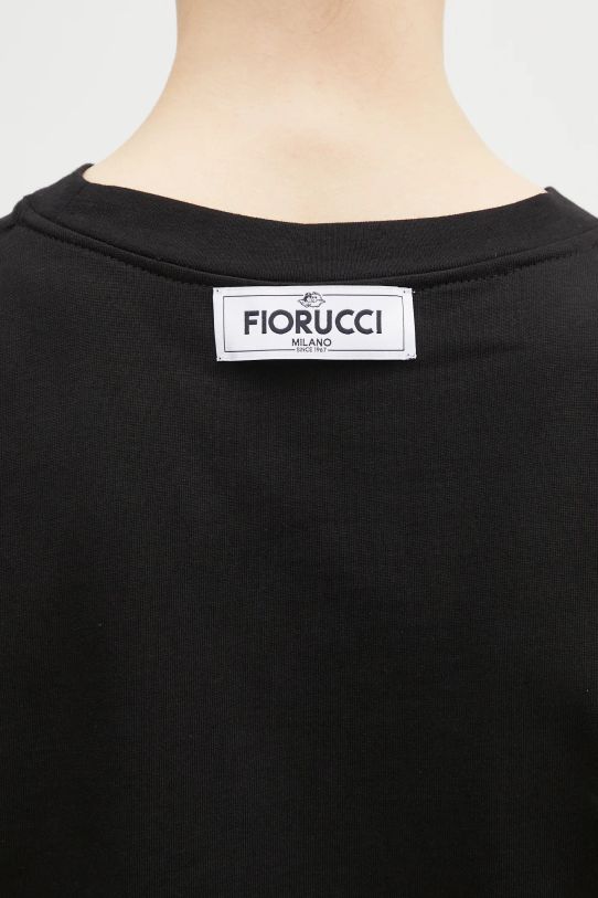 Βαμβακερό μπλουζάκι Fiorucci Suspender Belt μαύρο W01FMTSH263CJ01BK01