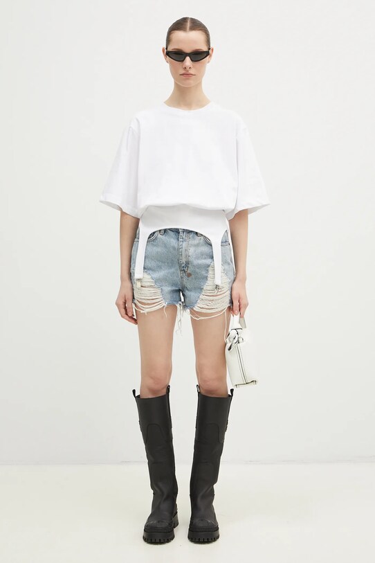 Bombažna kratka majica Fiorucci Suspender Belt W01FMTSH263CJ01WH01