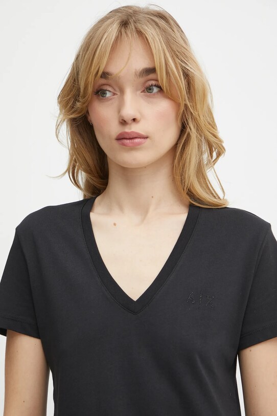 Бавовняна футболка Armani Exchange чорний 6DYT37.YJDGZ