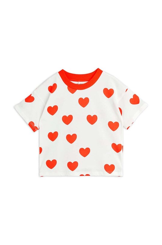 Mini Rodini tricou de bumbac pentru copii Hearts cu modele bej 2462010942