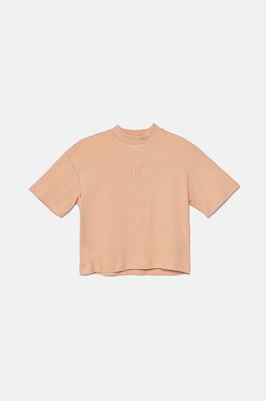 Dětské bavlněné tričko Calvin Klein Jeans IG0IG02537.9BYH. růžová AW24