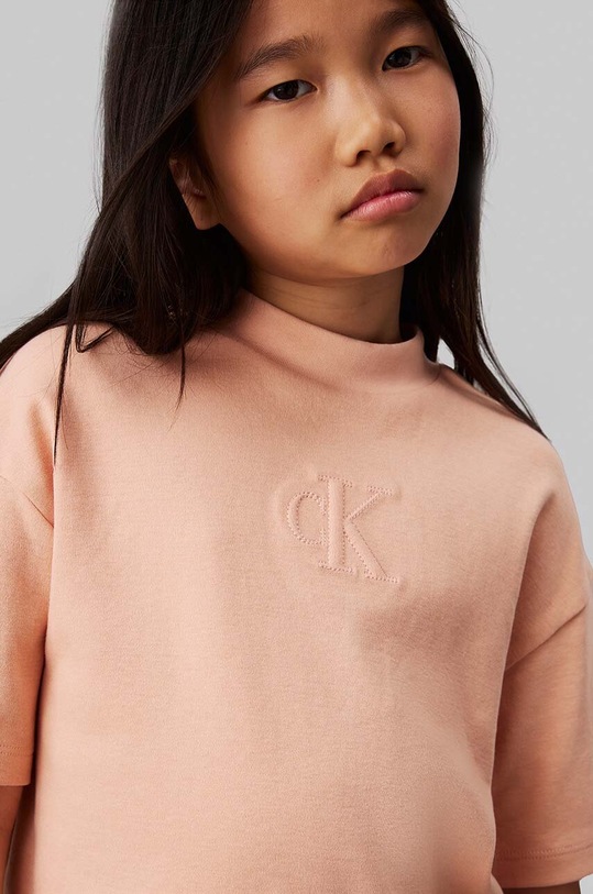 Dětské bavlněné tričko Calvin Klein Jeans IG0IG02537.9BYH. růžová