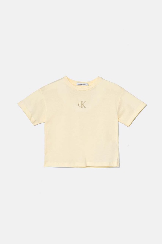 Dětské bavlněné tričko Calvin Klein Jeans IG0IG02136.9BYH.116 béžová AW24