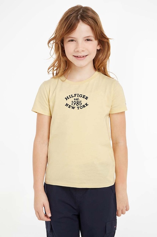 Tommy Hilfiger t-shirt bawełniany dziecięcy nadruk pomarańczowy KG0KG08061.9BYH.128.176