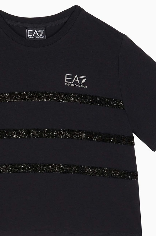 Dziewczynka EA7 Emporio Armani t-shirt dziecięcy 6DFT09.FJDZZ czarny