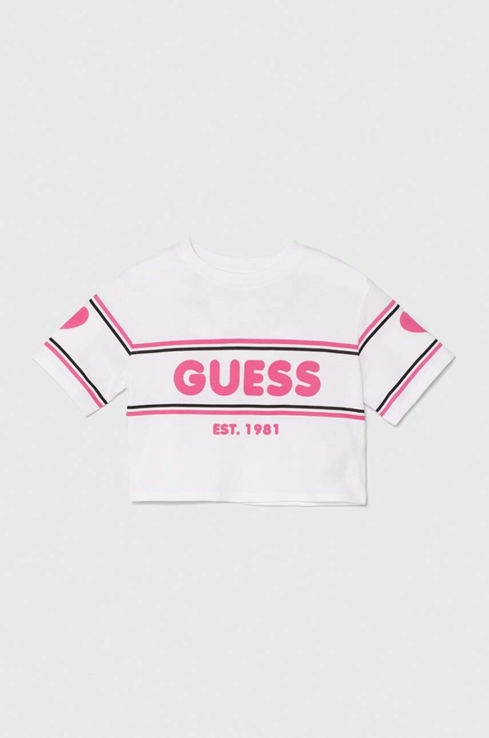 Bavlněné tričko Guess kulatý bílá J4YI10.K8HM4.9BYH