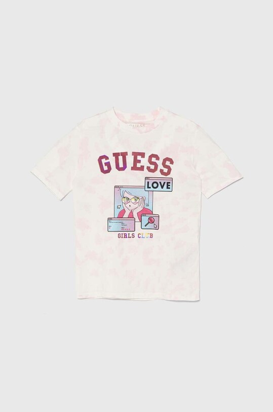 Детская хлопковая футболка Guess J4YI14.K8HM4.9BYH розовый AW24