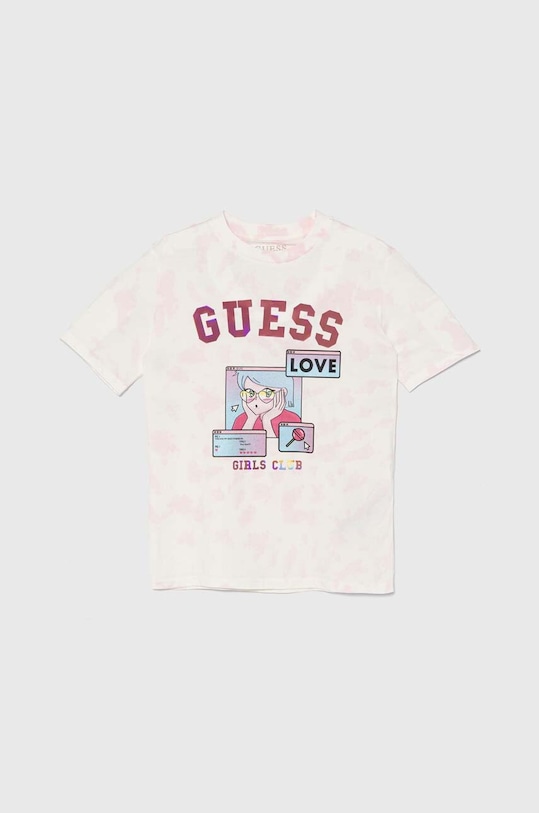 Детска памучна тениска Guess J4YI14.K8HM4.9BYH розов AW24