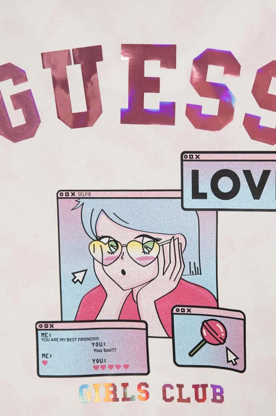 Детска памучна тениска Guess розов J4YI14.K8HM4.9BYH