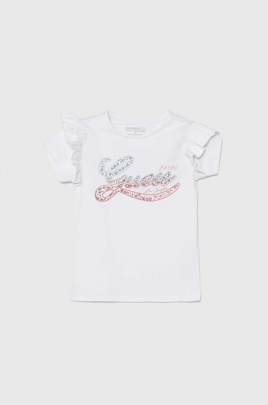 Guess t-shirt bawełniany dziecięcy aplikacja biały J4YI43.K6YW4.9BYH