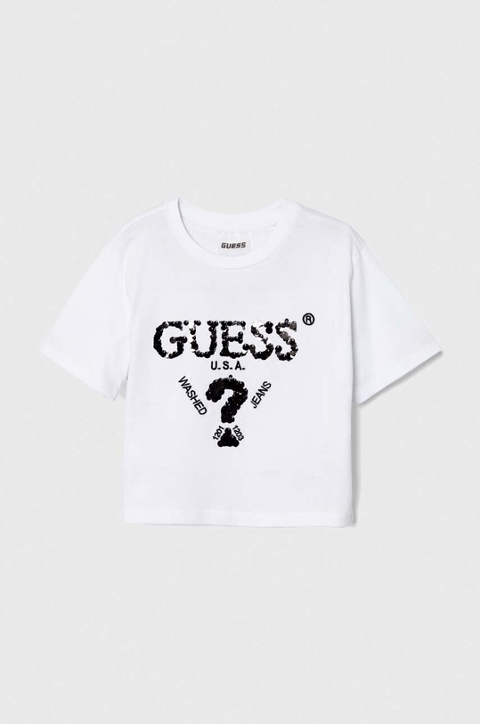 Dětské bavlněné tričko Guess kulatý bílá J4YI46.K8FQ4.9BYH