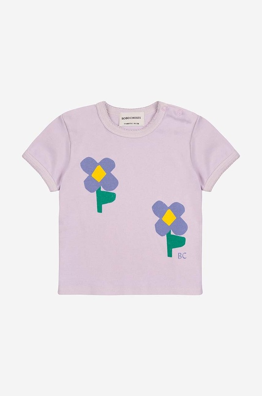 Bobo Choses tricou bebe Pansy Flower 224AB025 violet AW24