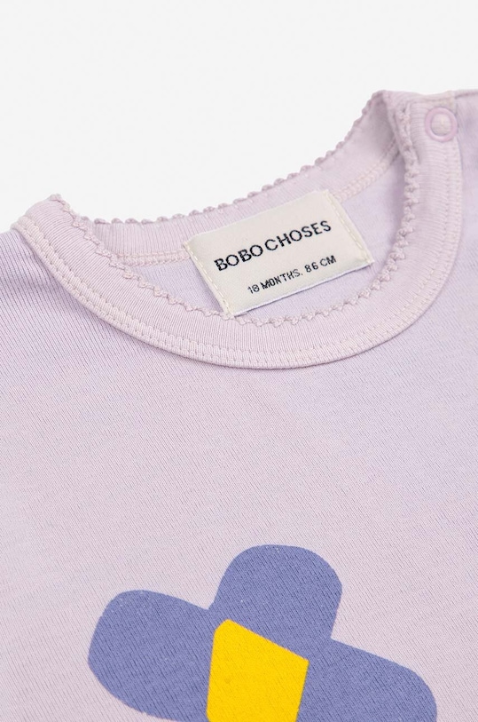 Bobo Choses tricou bebe Pansy Flower violet 224AB025