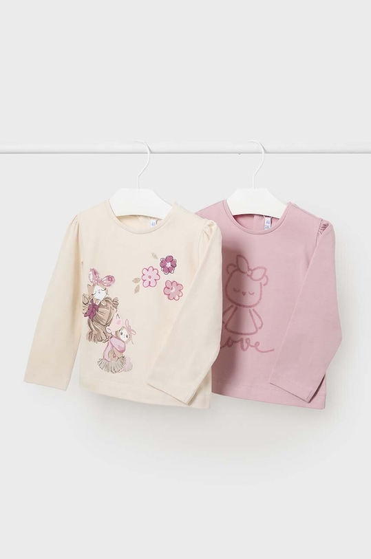 Mayoral longsleeve copii 2-pack print roz 2052.4H.Baby.9BYH