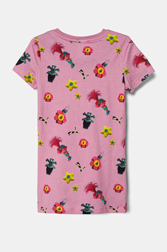 Puma tricou de bumbac pentru copii X TROLLS Elongated Tee 627381 roz AW24