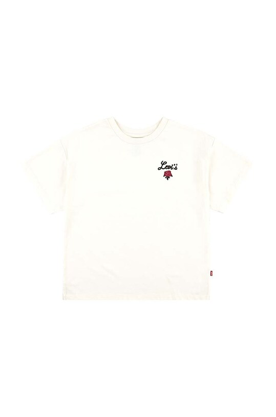 Детская хлопковая футболка Levi's OVERSIZED LEVIS ROSE TEE хлопок бежевый 3EL489