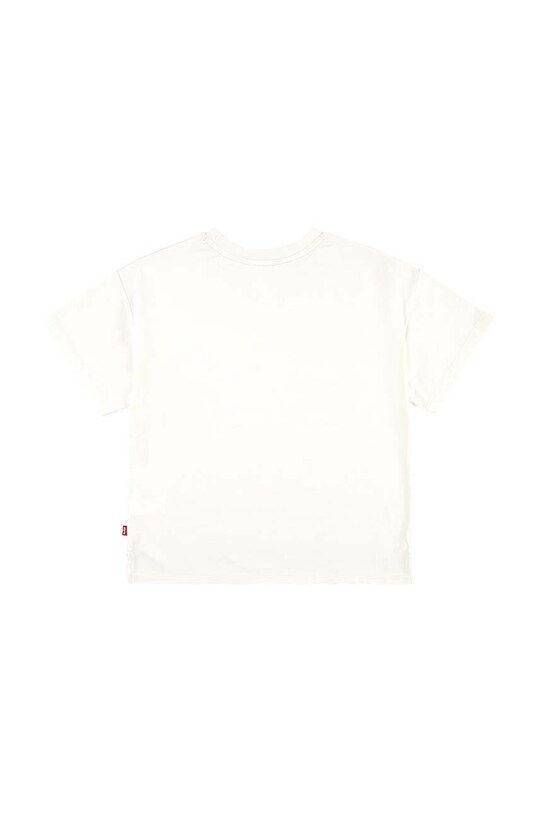 Детская хлопковая футболка Levi's OVERSIZED LEVIS ROSE TEE 4EL489 бежевый AW24