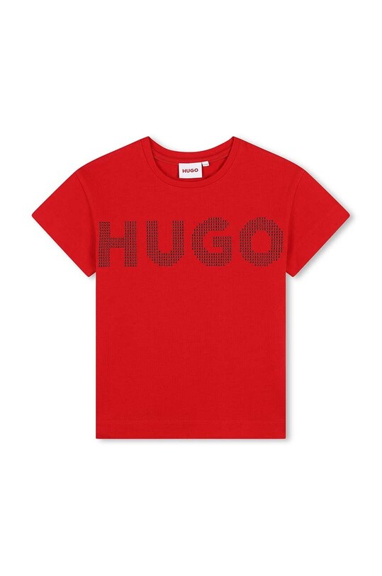 HUGO tricou de bumbac pentru copii print rosu G00204.114.150