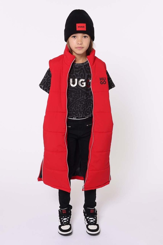 HUGO t-shirt bawełniany dziecięcy czarny G00207.114.150