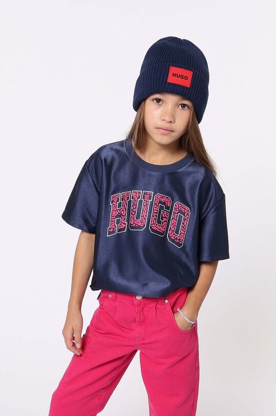 HUGO tricou copii print bleumarin G00222.156.162