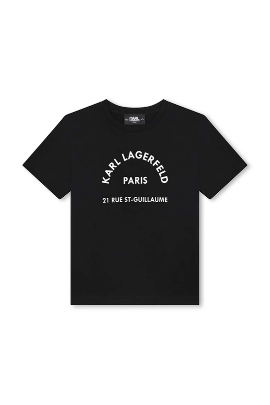 Karl Lagerfeld t-shirt bawełniany dziecięcy nadruk czarny Z30205.156.162