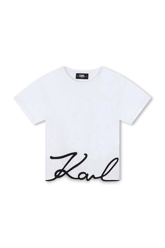 Karl Lagerfeld t-shirt bawełniany dziecięcy aplikacja biały Z30212.114.150