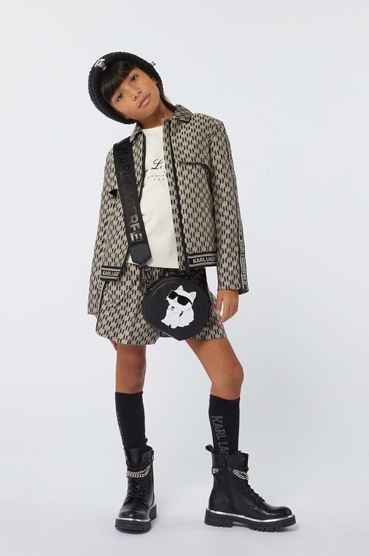 Παιδικό μπλουζάκι Karl Lagerfeld μπεζ Z30299.156.162