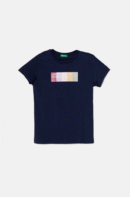 United Colors of Benetton t-shirt bawełniany dziecięcy nadruk granatowy 3I1XC10JQ.G.Seasonal