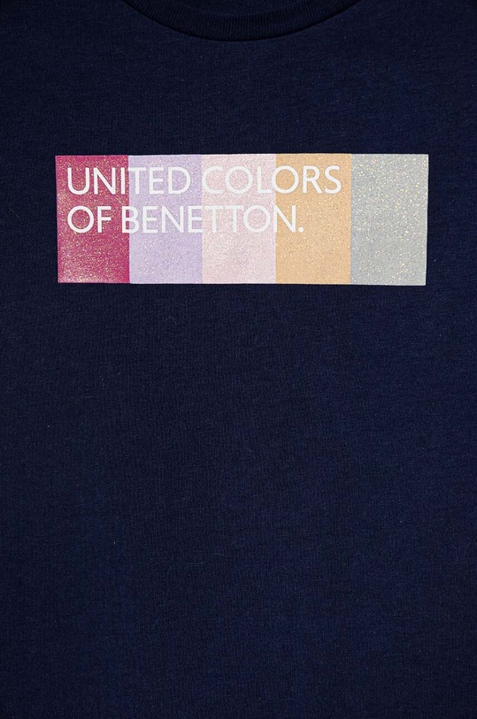 Dziewczynka United Colors of Benetton t-shirt bawełniany dziecięcy 3I1XC10JQ.G.Seasonal granatowy