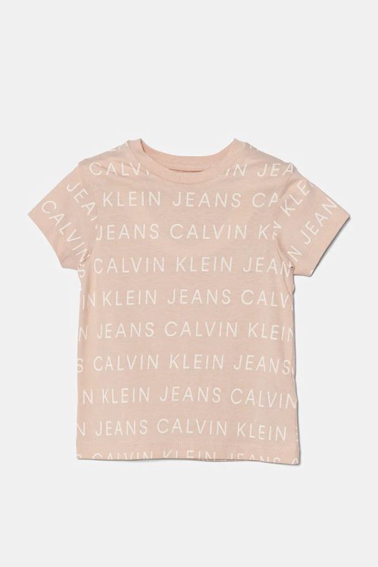 Djevojčice Dječja pamučna majica kratkih rukava Calvin Klein Jeans 2-pack IG0IG02739.9BYH.104.116 roza