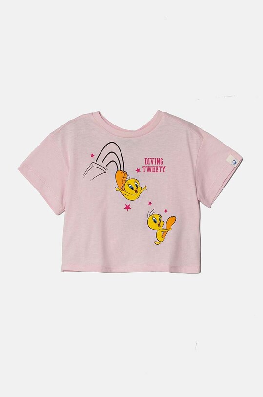 United Colors of Benetton tricou de bumbac pentru copii print roz 3I1XG10HF.P.Seasonal